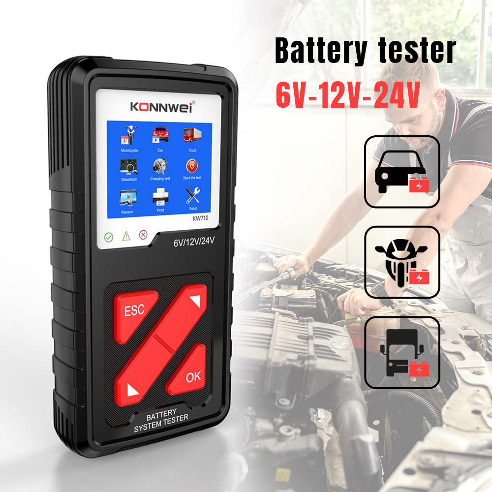 Lawn Mower Battery - جهاز اختبار بطارية السيارة KW710 6V-24V