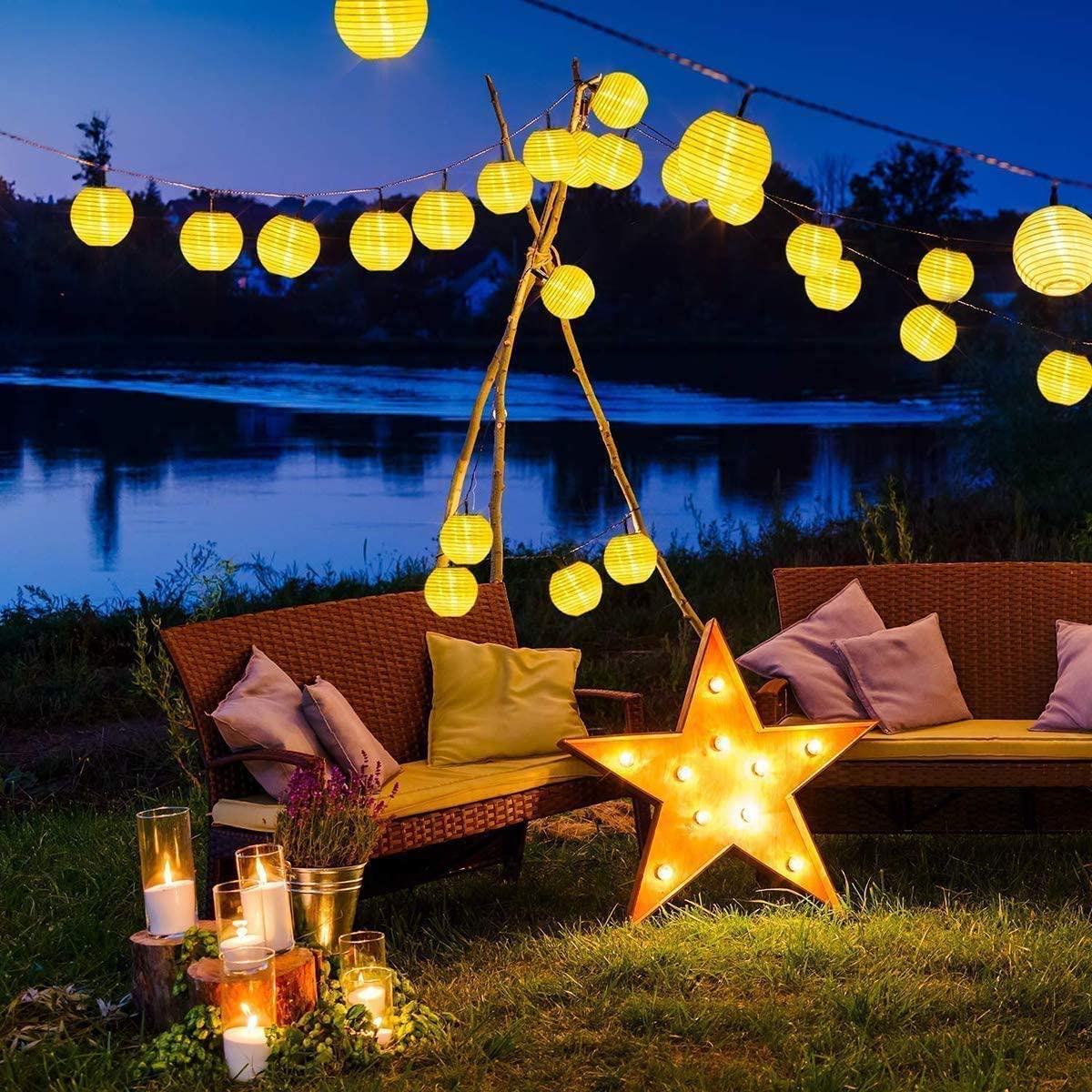 فانوس مضاد للماء سلسلة الشمسية - مراجعة Outdoor Power For Christmas Lights وسعره