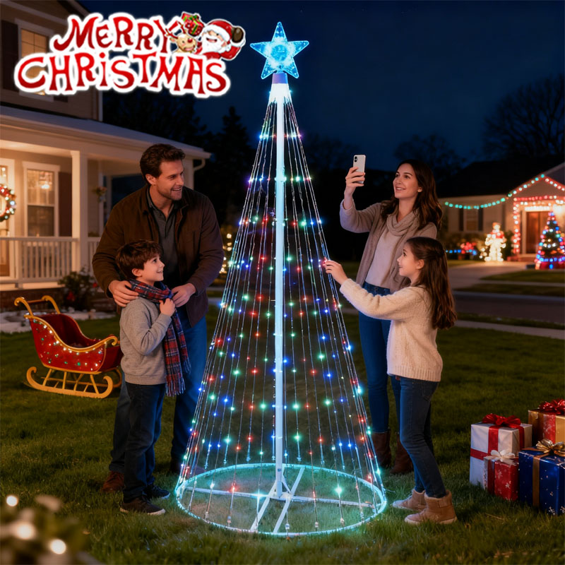 تعمل بالطاقة الشمسية LED شلال  - مراجعة Outdoor Power For Christmas Lights وسعره