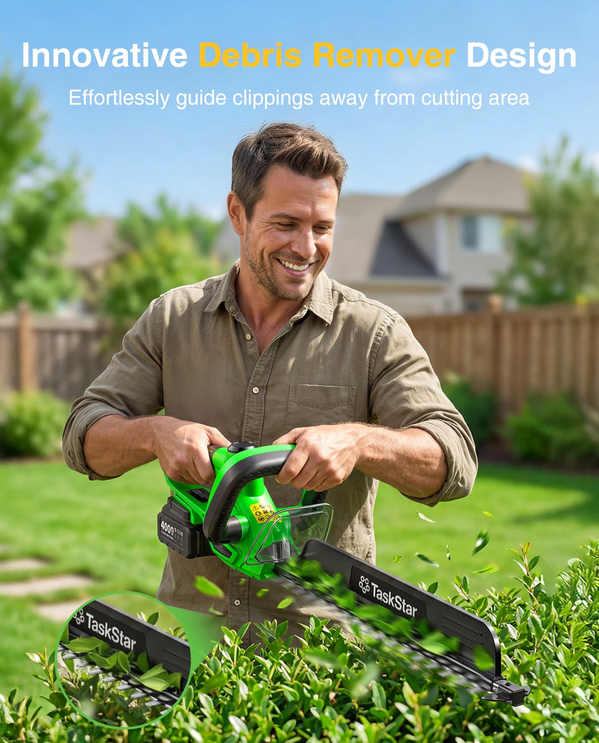 مقص سياج كهربائي تاسك ستار 22  - مراجعة Lawn Mower Battery وسعره