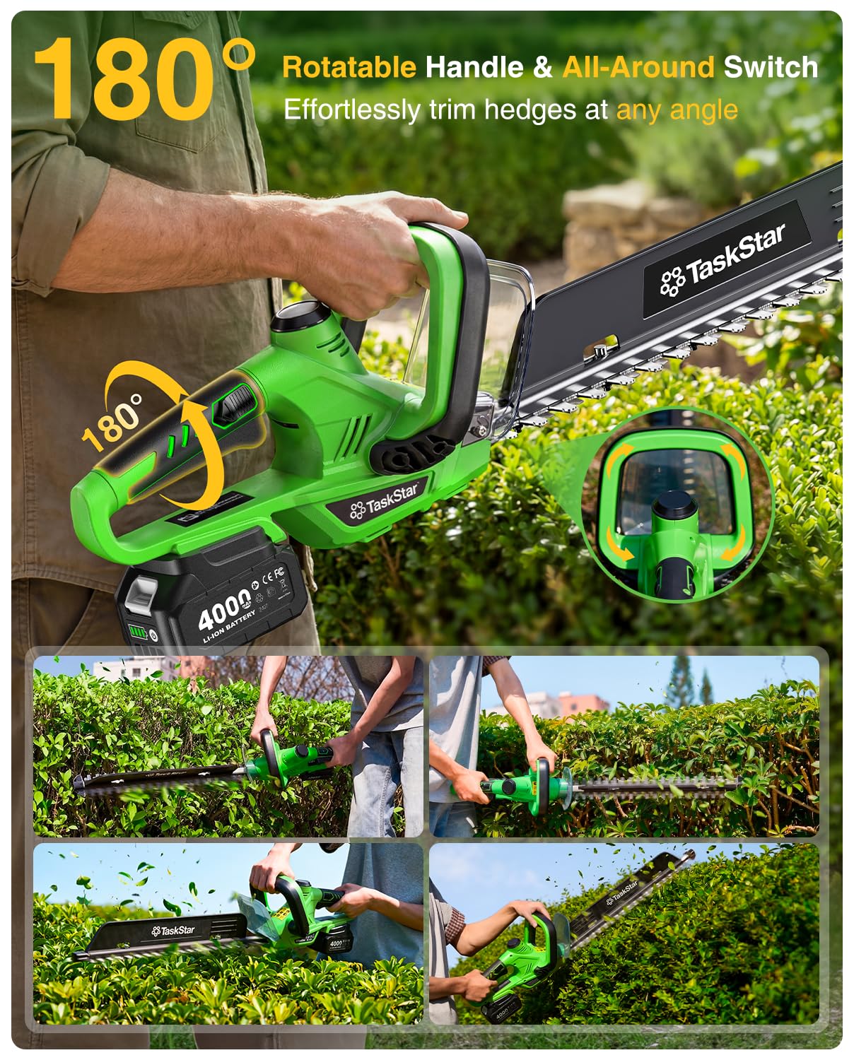 مقص سياج كهربائي تاسك ستار 22  - مراجعة Lawn Mower Battery وسعره
