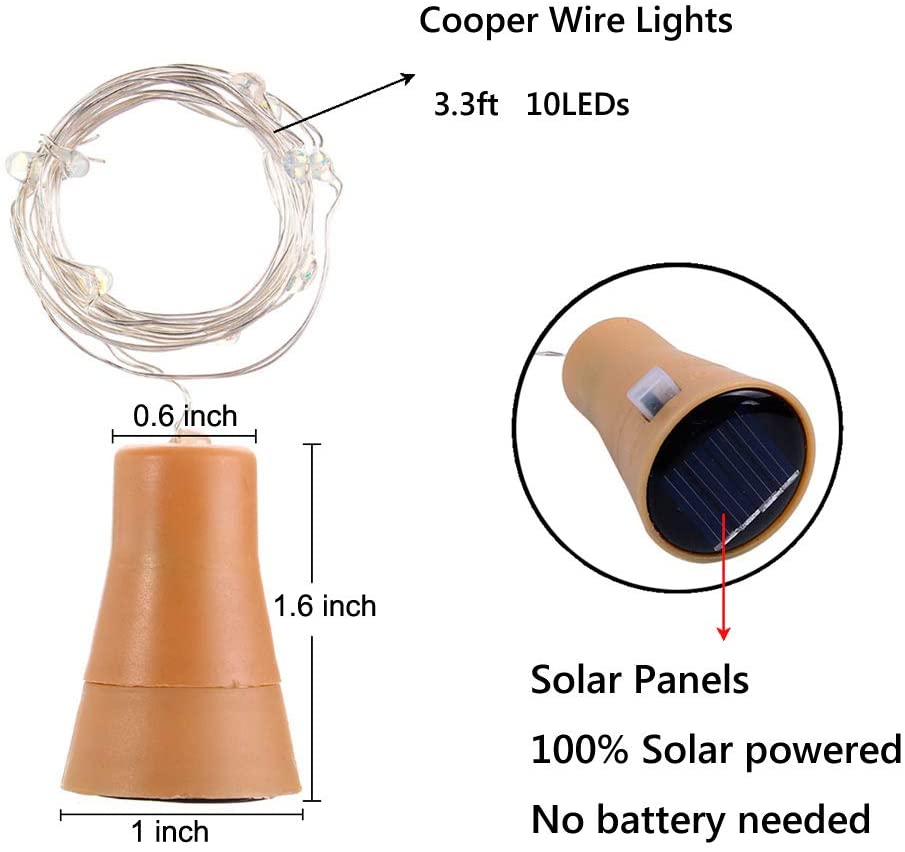 الطاقة الشمسية زجاجة النبيذ أد - مراجعة Outdoor Power For Christmas Lights وسعره
