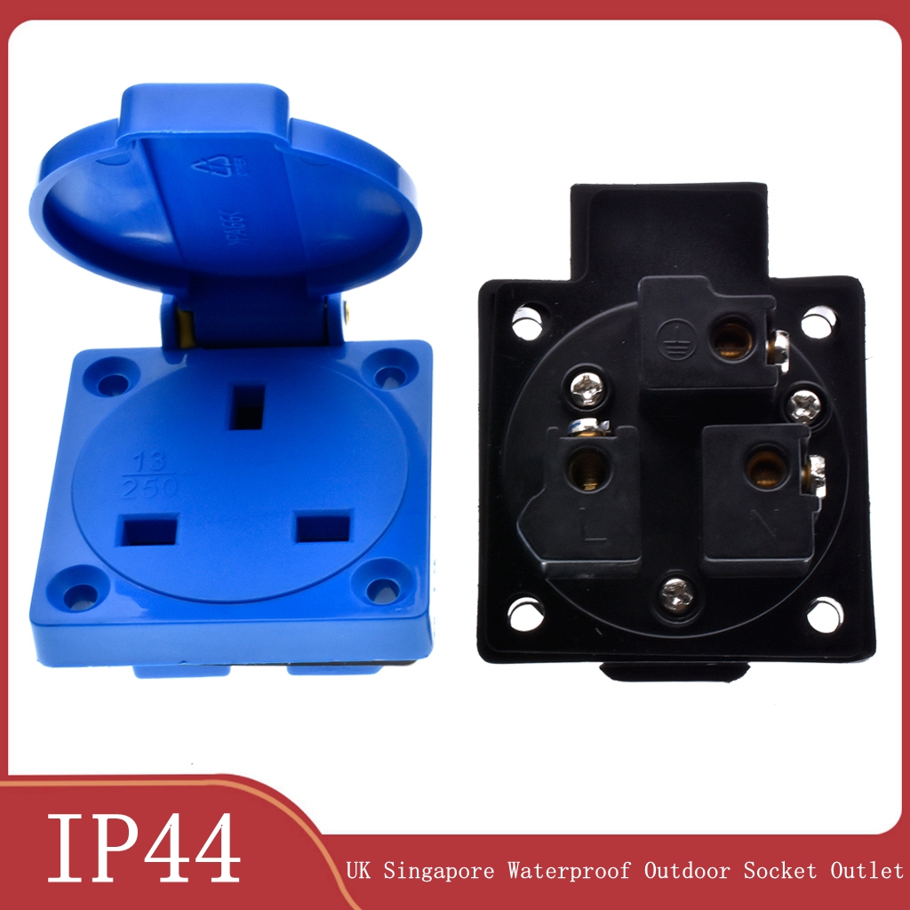 1 قطعة بريطانيا أسود أزرق 13A  - مراجعة Outdoor Power Receptacle وسعره