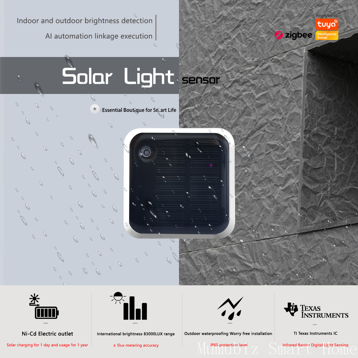 مستشعر الضوء الشمسي Tuya Zigbe - مراجعة Outdoor Power Monitor وسعره