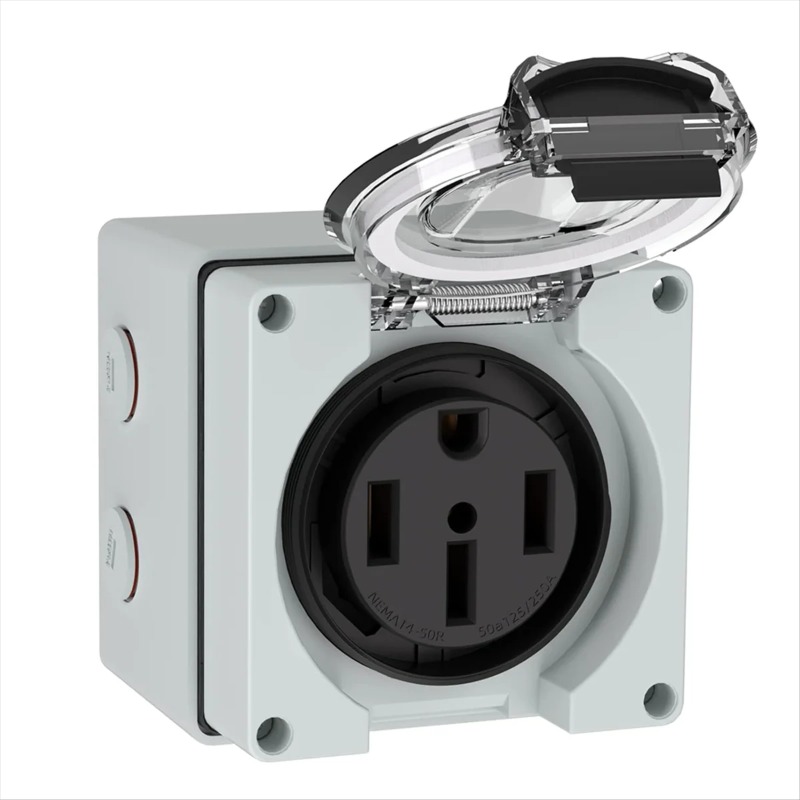 صندوق منفذ طاقة TFBC 50 أمبير، - مراجعة Outdoor Power Receptacle Box وسعره