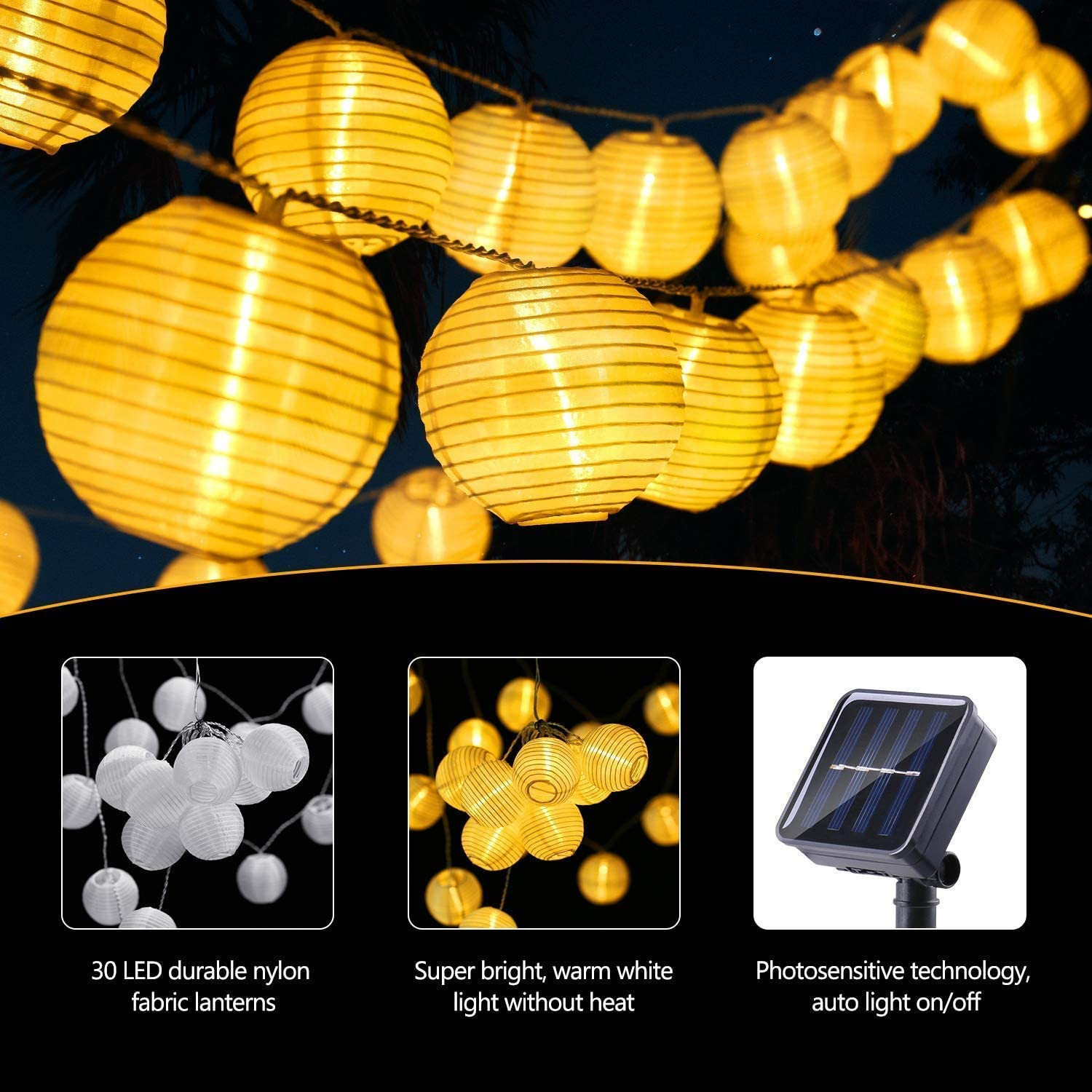 LED الشمسية فانوس سلسلة أضواء  - مراجعة Outdoor Power For Christmas Lights وسعره